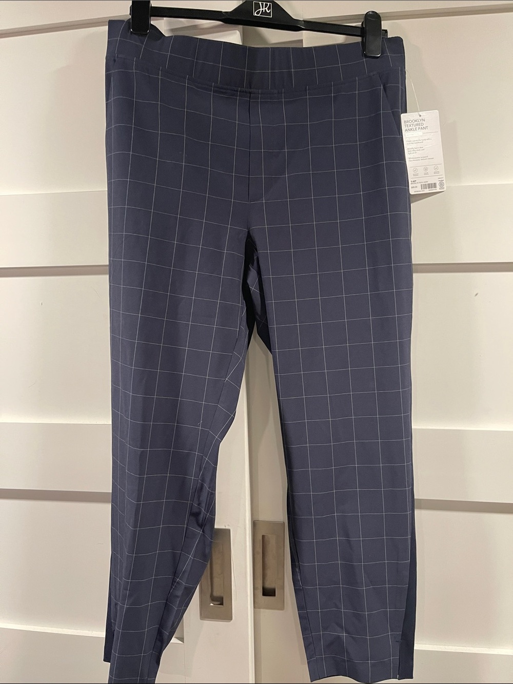 Athleta Navy Windowpane Ankle Pants